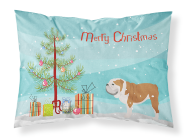 Bulldog Merry Christmas Tree Standard Pillowcase