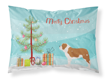 Saint Bernard Merry Christmas Tree Standard Pillowcase