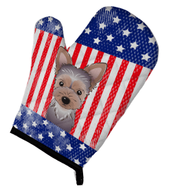 Yorkshire Terrier - Puppy - American Flag Oven Mitt