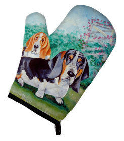 Basset Hound Double Trouble Artwork Oven Mitt