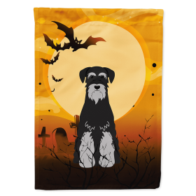 Schnauzer - Standard - Black and Grey - Halloween Themed House Flag