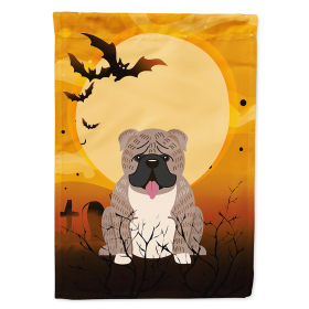 English Bulldog - Grey Brindle - Halloween Themed House Flag