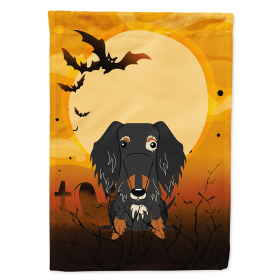 Dachshund - Wirehair - Dapple - Halloween Themed House Flag