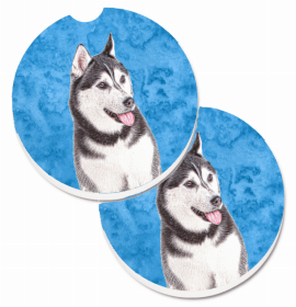Alaskan Malamute #1 Car Cup Holder Car Coasters (Set of 2)