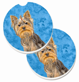 Yorkshire Terrier #1 Car Cup Holder Car Coasters (Set of 2)
