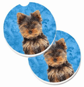 Yorkshire Terrier #2 Car Cup Holder Car Coasters (Set of 2)