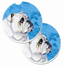 English Bulldog #1 Car Cup Holder Car Coasters (Set of 2)