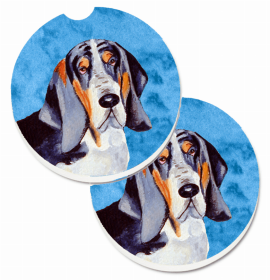 Basset Hound #1 Car Cup Holder Car Coasters (Set of 2)