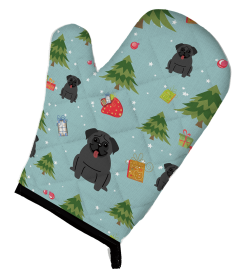Pug - Black - Christmas Oven Mitt