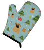 Pug - Dark Brown - Christmas Oven Mitt