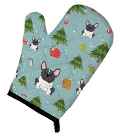 French Bulldog - Black and White - Christmas Oven Mitt