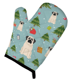Mastiff - White - Christmas Oven Mitt