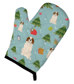 Saint Bernard 1 Christmas Oven Mitt