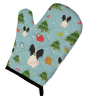 Papillon - Black and White - Christmas Oven Mitt