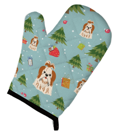 Shih Tzu - Red and White - Christmas Oven Mitt