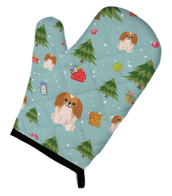 Pekingese - Red and White - Christmas Oven Mitt