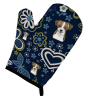 Jack Russell Terrier - Wirehaired - Blue Flowers Oven Mitt
