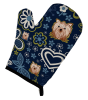 Yorkshire Terrier Blue Flowers Oven Mitt