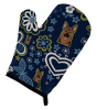 German Shepherd Blue Flowers Oven Mitt