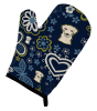 Labrador Retriever - Yellow - Blue Flowers Oven Mitt
