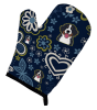Bernese Mountain Dog Blue Flowers Oven Mitt