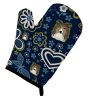 Sheltie Blue Flowers Oven Mitt