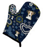 Jack Russell Terrier - Tricolor - Blue Flowers Oven Mitt
