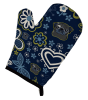 Pug - Black - Blue Flowers Oven Mitt