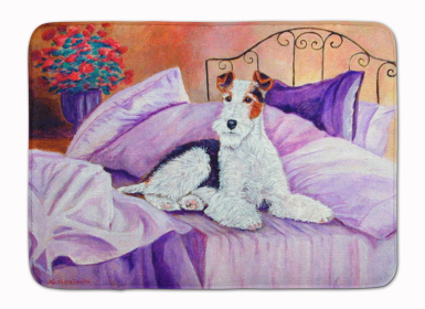 Wire Fox Terrier Waiting on Mom Bathroom/Kitchen Mat