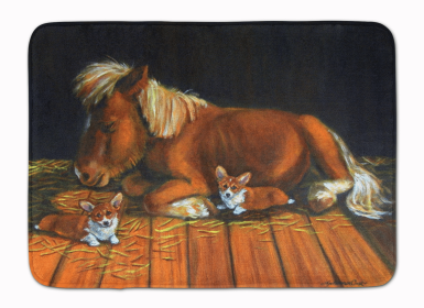 Corgi Snuggles the pony Bathroom/Kitchen Mat