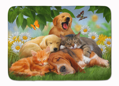 Golden Retriever, Labrador and Basset Hound Sleep Heads Bathroom/Kitchen Mat