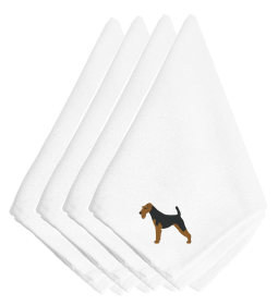 Welsh Terrier Embroidered Napkins Set of 4