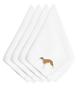 Borzoi/Russian Wolfhound Embroidered Napkins Set of 4