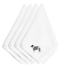 Caucasian Shepherd Embroidered Napkins Set of 4