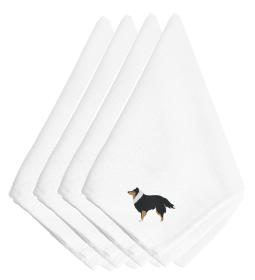 Sheltie/Shetland Sheepdog Embroidered Napkins Set of 4