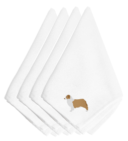 Australian Shepherd Embroidered Napkins Set of 4