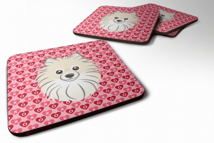Pomeranian Valentine's Day Foam Coaster