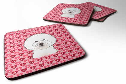 Bichon Frise Valentine's Day Foam Coaster
