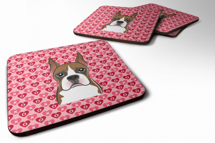 Boxer Valentine's Day Foam Coaster