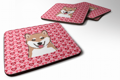 Shiba Inu Valentine's Day Foam Coaster