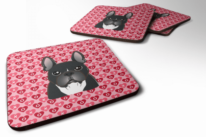 French Bulldog 3 Valentine's Day Foam Coaster