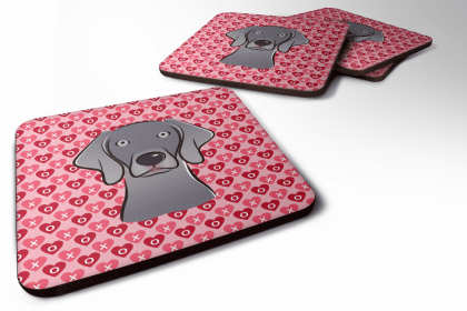 Weimaraner Valentine's Day Foam Coaster