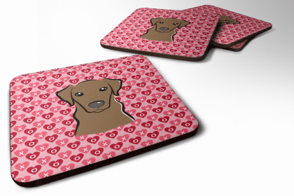 Labrador Retriever 2 Valentine's Day Foam Coaster