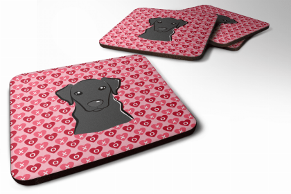 Labrador Retriever - Black - Valentine's Day Foam Coaster