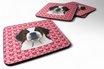 Saint Bernard 1 Valentine's Day Foam Coaster