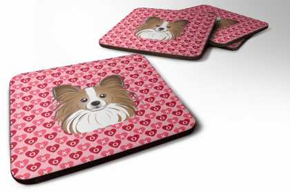 Papillon 10 Valentine's Day Foam Coaster