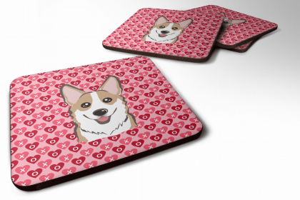 Corgi - Sable - Valentine's Day Foam Coaster