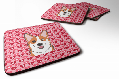 Corgi - Red - Valentine's Day Foam Coaster