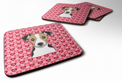 Jack Russell Terrier 5 Valentine's Day Foam Coaster