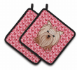 Yorkshire Terrier XOXO Hearts Pair of Potholders